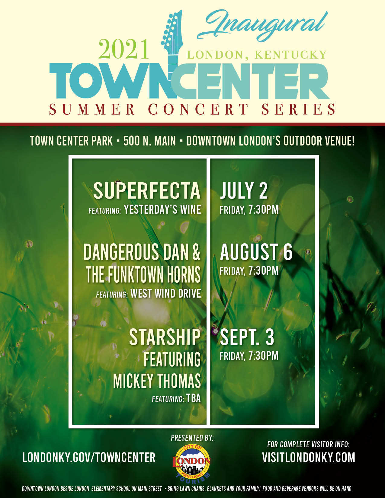 July Town Center Concert Series Continues City of London, Kentucky