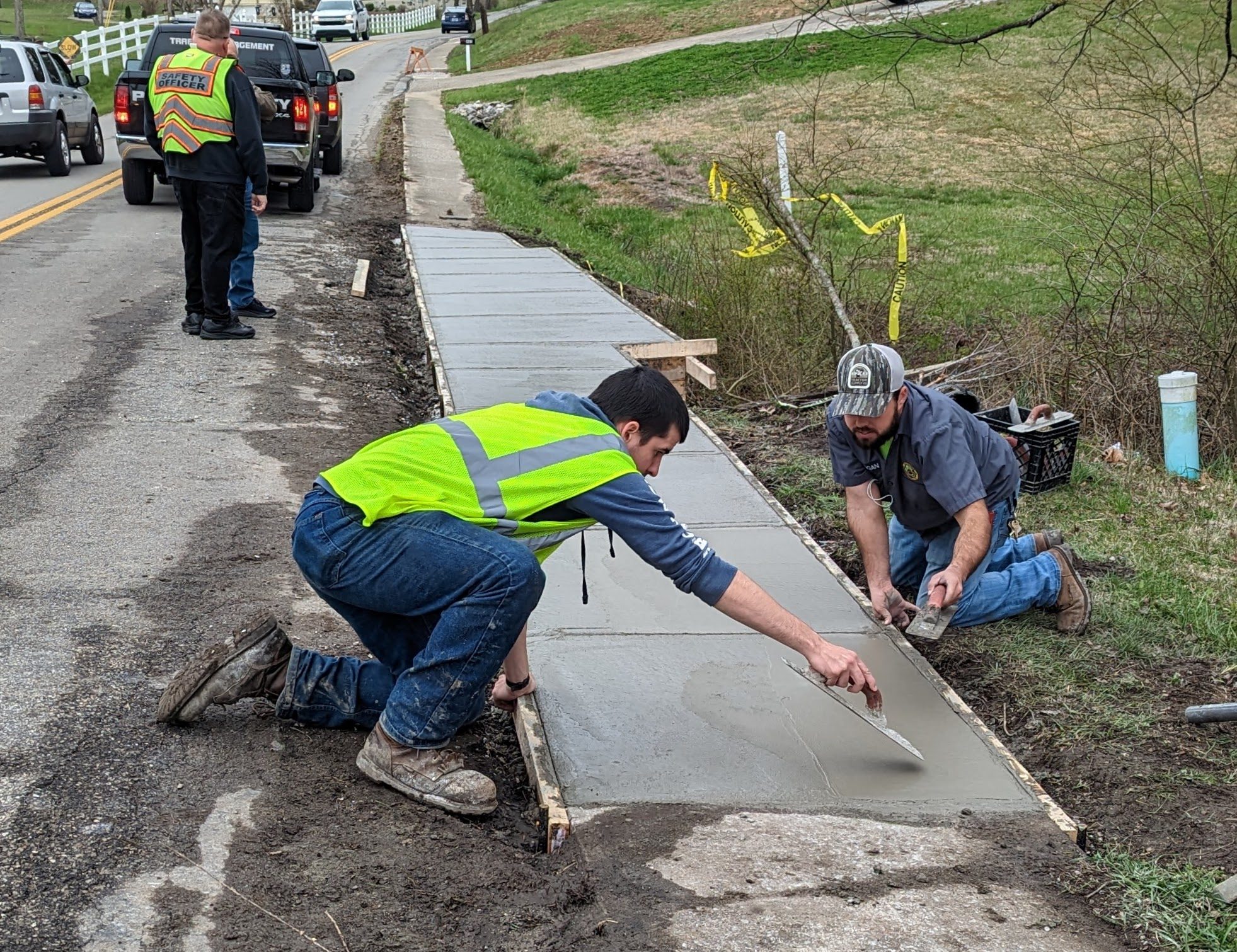 Newly repaired sidewalk