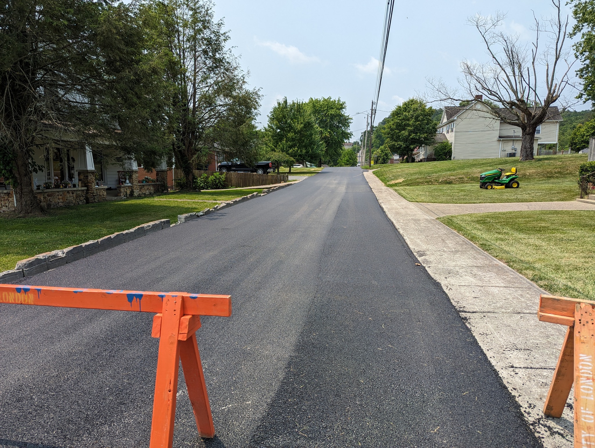 Newly resurfaced road